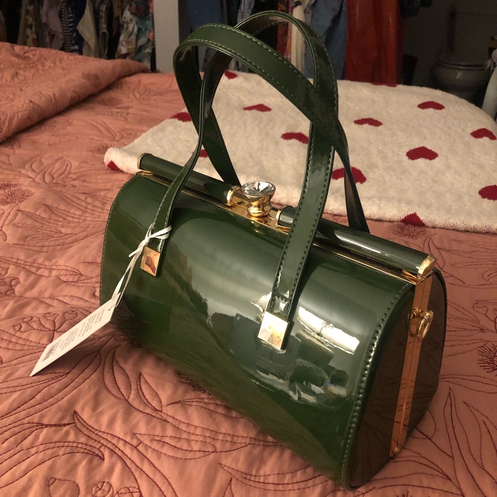 Emerald Alyssa Patent Pleather Handbag (NWT)
